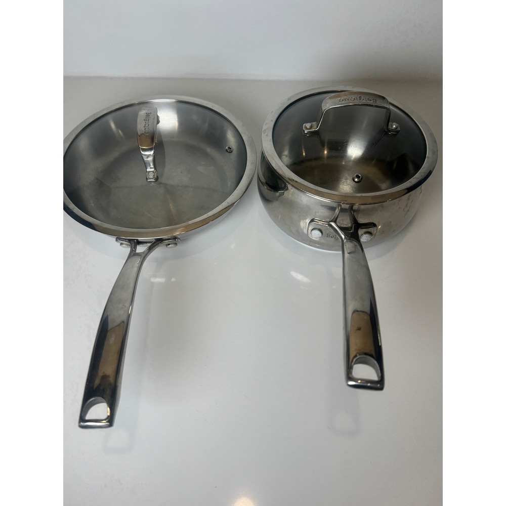 Belgique Cookware 10 inch skillet 3 quart saucepan Stainless Steel Vented Cover